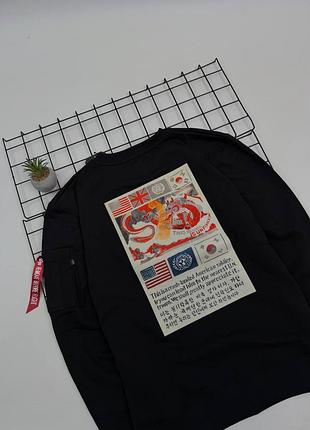 Світшот alpha industries чорний 6