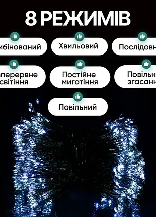 Гірлянда 960 led 16 ниток 3 метри 2