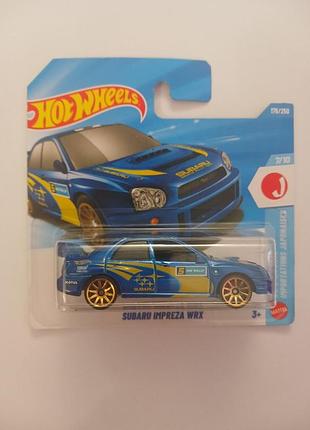 Колекційна машинка hot wheels subaru impreza wrx синя