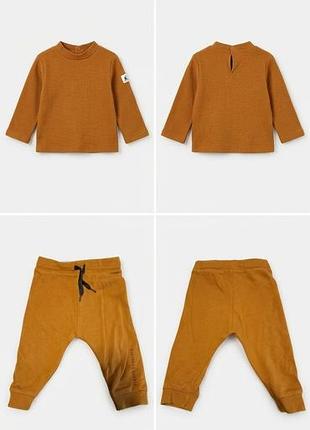 Комплект kiabi (кофта + штаники) 12m / 73–76 см / 10 кг в горчичном цвете