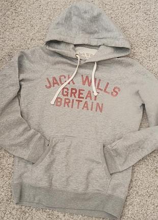Худі жіноче jack wills сіре з капюшоном та кишенею кенгуру