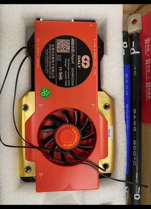 Smart bms плата daly lifepo4 16s 48v 250a с активным охлаждением (can / rs485 / uart)