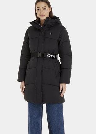 Оригінал жіночий пуховик calvin klein оригинал зимова куртка чорна пухова для прогулянок повсякденна m l