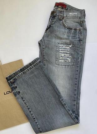 Штаны джинсы y2k rdwd jeans с нашивкой и прорезями в стиле гранж, подростковые серые демисезонные w27 l32 на подростка девочку