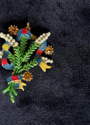 Вінтажна шотландська брошка «білий вереск»