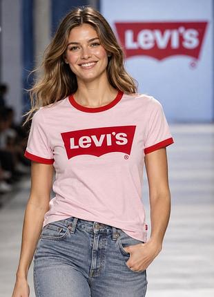Футболка жіноча levi's рожева m бавовна