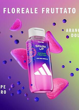 💜250ml. парфумований бадьорливий гель для душу adidas vibes spark up соковитий апельсин та чорний перець