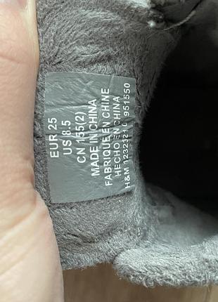 Осінні ботинки утеплені флісом 25 розмір h&m 6