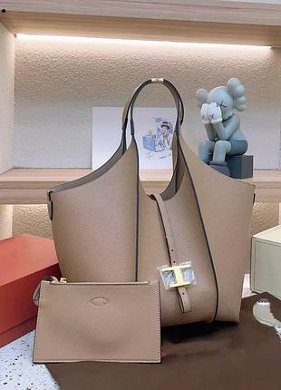 Сумка жіноча tod's тоут, бежева, натуральна шкіра