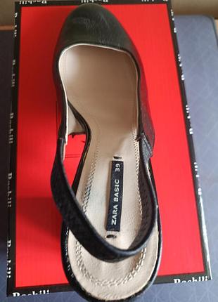 Туфли слингбеки zara 💫 39р.кожаные женские туфли оригинал