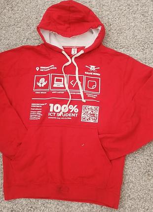 Худі чоловіче just hoods червоне з капюшоном на флісі