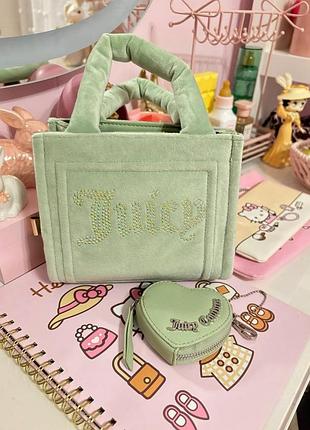 Сумка для жінок juicy couture велюрова м'ятна y2k dollskill