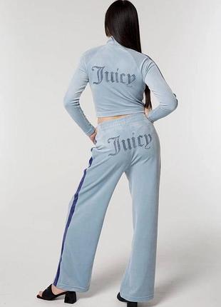 Жіночі спортивні штани juicy couture велюрові блакитні y2k dollskill