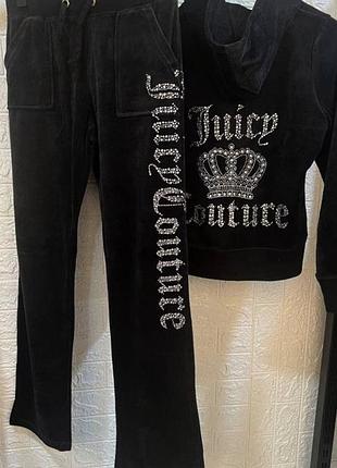Спортивний костюм жіночий juicy couture велюровий чорний y2k dollskill