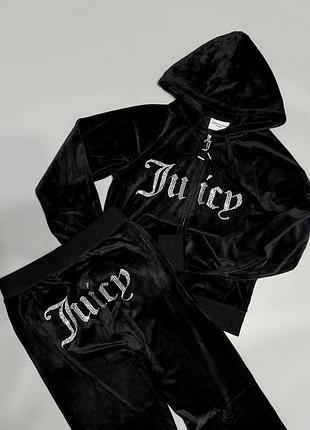 Жіночий спортивний костюм juicy couture велюровий чорний y2k dollskill