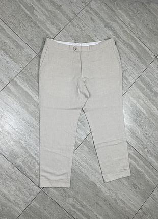 Suitsupply brescia pants mens linen cotton slim trousers cream beige брюки штани льон котон