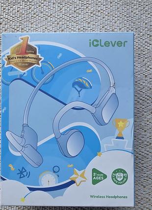 Детские беспроводные наушники iclever ows01 open ear, bluetooth 5.4, ограничение громкости 74/85 дб