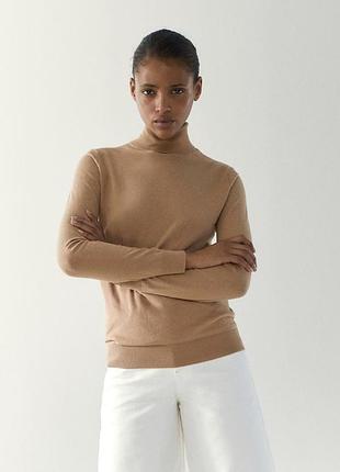 Водолазка гольф massimo dutti на р. l вовна шерсть шовк кемел бежева