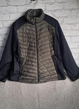 Женская гибридная куртка 32 degrees heat women's mixed media jacket в цветном сочетании forestwood / olive / black.