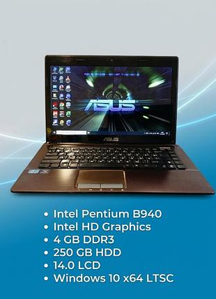 14.0"pentium b940,4gbddr3,250 hdd,intel hd graphics,ноутбук asus k43e