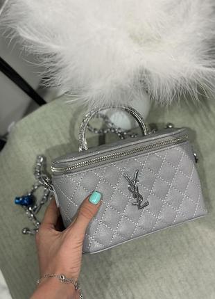 Сумка для жінок ysl сіра стьобана