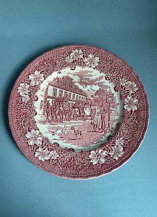 Вінтажна тарілка royal tudor ware coaching taverns, england 25 см
