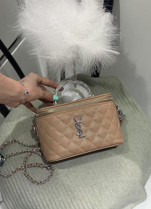 Сумка для жінок ysl стьобана бежева