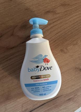 Засоби для купання dove гель для душу та шампунь baby dove sensitive skin care
