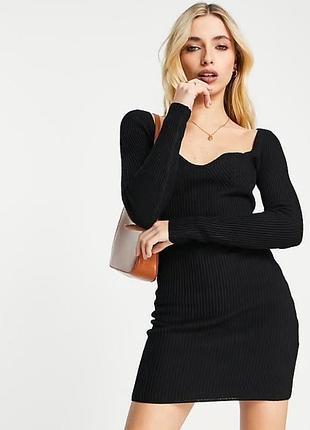 Трикотажна міні сукня в рубчик zara mango