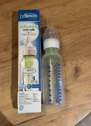 Пляшечки dr. brown’s options+™ антиколікова для годування з вузьким горлечком, 250 мл