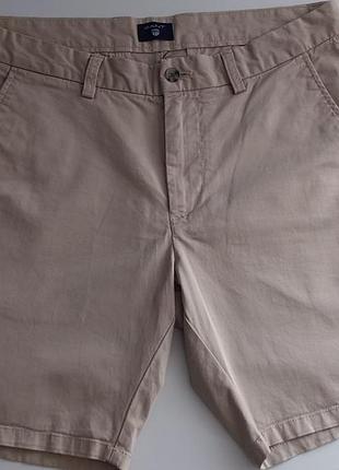 Мужские шорты чинос gant regular fit (w34) бежевые / кэжуал шорты