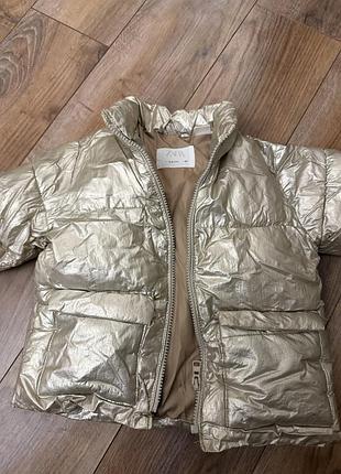 Куртка для дівчинки zara золотиста
