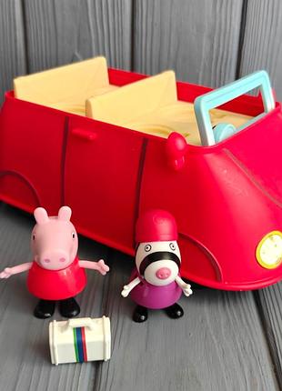 Ігровий набір музична машинка свинки пеппи peppa pig peppa's adventures peppas red family car hasbro