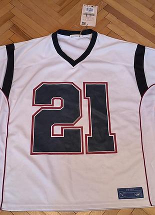Stradivarius contrast -print teen nfl No21 - новая фанатская стильная футболка нфл - l