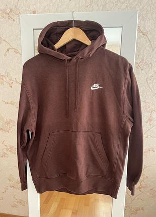 Коричневе худі nike sportswear club fleece