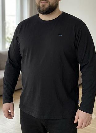 Лонгслів чоловічий, батал ( 4 xl), 100% бавовна, чорний колір, круглий виріз, довгий рукав.