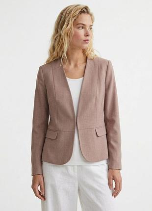 Жіночий короткий піджак жакет сіро-пудрового кольору h&m