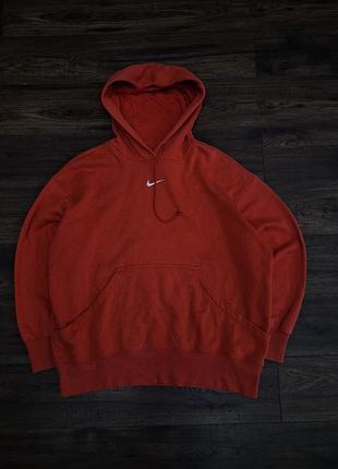 Худи nike solo swoosh красное кофта оверсайз из мини лого