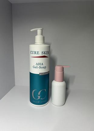 Очищувальне гель-мило з aha кислотами для проблемної шкіри cure skin aha gel-soap , розлив