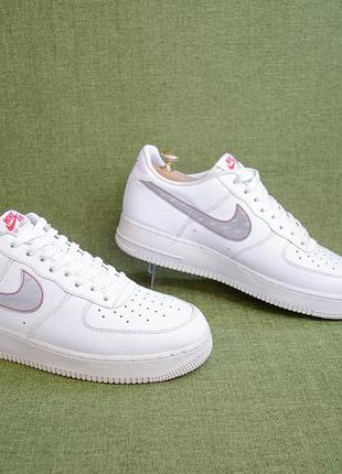 Nike air force 1 low '07 3m white reflective logo кожаные кроссовки оригинал! размер 45 29 см
