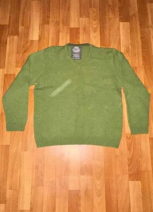 Чоловічий вовняний светр пуловер springfield / 100% lambswool / розмір xl