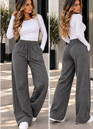 Штаны женские из модала на флисе с высокой посадкой m, l, xl, 2xl, 3xl 3 цвета rin1551-2183ве