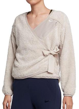 Nike long sleeve sherpa wrap tie top флісова кофта шерпа