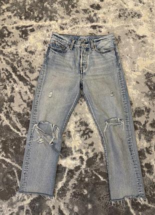 Джинси жіночі levi’s блакитні рвані