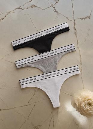 Набір 3 шт бавовняних стратег victoria’s secret оригінал