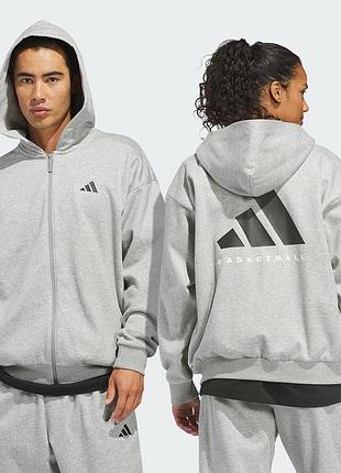 Толстовка adidas basketball full-zip m, l худі світшот кофта зіп джемпер