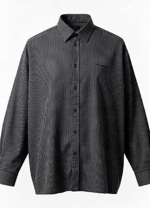 Мужская классическая рубашка pierre cardin paris (размер l) regular fit в полоску.