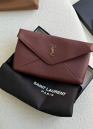 Клатч конверт saint laurent 30*18 cm бордо