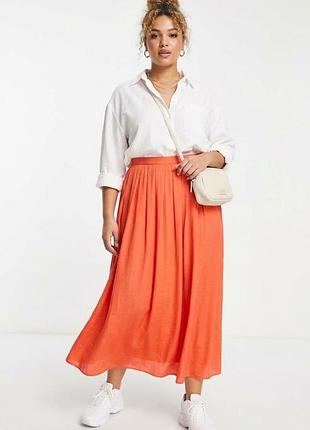 Красная длинная юбка new look inspire, размер 20 (plus size)