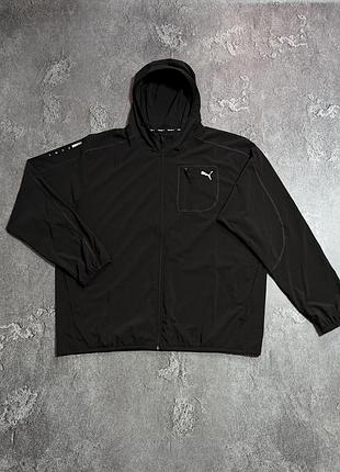 Спортивна кофта puma drycell 2xl розмір вітровка з капюшоном чорна